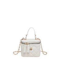 Mini sac à bandoulière matelassé en cuir PU pour femme avec boucle florale