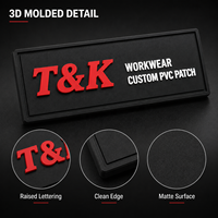 Étiquettes personnalisées pour t-shirts T&K, badges texturés en relief 3D, étiquettes, patchs en PVC à coudre sur les vêtements
