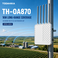 Punto de Acceso Inalámbrico para Exteriores TODAHIKA TH-OA870 AX3000 WiFi 6, Largo Alcance de 1KM, IP67, PoE