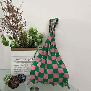 Bolso de Hombro Tejido de Lana con Diseño Plegable Estilo Ins y Colores en Contraste, Bolso de Compras Organizado - Product Image 4