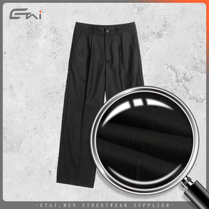 <strong>Pans</strong> &amp; Trousers 380Gsm Custom <strong>Formal</strong> Dress Sweatpants Street Wear Wide Leg Cargo Suit Track Baggy Pleated Pants Men - Product Image 4