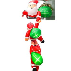 Decoración Navideña Inflable de Santa Claus de 2.4 Metros, con Luz, para Interiores y Exteriores, 3 Santa Blow, Decoración Inflable Navideña - Product Image 6