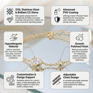 Conjunto de Joyería de Acero Inoxidable 316L con Cadena de Serpiente y Cadena Tipo O, con Dijes de Circonita Cúbica, Pulsera y Collar, Accesorios de <span class=keywords><strong>Moda</strong></span> de Diseño - Product Image 3