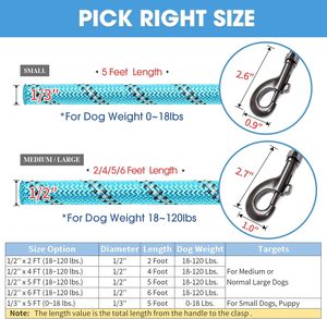 Correa de Nailon Resistente para Perros, con Rayas de Colores, de 1.5 m, Reflectante, para Entrenamiento y Rastreo, con Logotipo Personalizado, OEM/ODM - Product Image 2