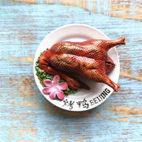 Modèle de simulation de cuisine chinoise personnalisé autocollant de réfrigérateur en résine autocollant mural commémoratif tourisme