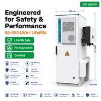 Station d'alimentation commerciale avec batterie au lithium LiFePO4 112,5 kWh, onduleur DC/AC 50 kW, armoire de stockage d'énergie industrielle IP54