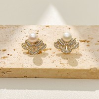 Boucles d'oreilles en forme d'éventail haut de gamme - Accessoires luxueux et élégants