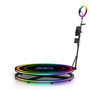 Photo Booth 360 Degree Rotating Turntable With Remote Control For Smartphones Indoor Outdoor Use Metal Floor Standing - Product Image 2