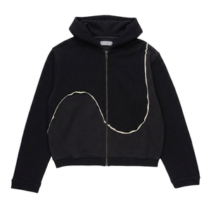 Sweat à capuche zippé personnalisé en coton 100% pour homme, style streetwear, haute qualité 330 GSM, vintage, hiver - Product Image 5