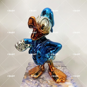 Scultura all'ingrosso di <span class=keywords><strong>Paperino</strong></span> cromata <span class=keywords><strong>e</strong></span> colorata, statua di <span class=keywords><strong>Paperina</strong></span> dei cartoni animati, scultura Pop Art di <span class=keywords><strong>Paperina</strong></span> <span class=keywords><strong>e</strong></span> <span class=keywords><strong>Paperino</strong></span> in stile caramella - Product Image 3