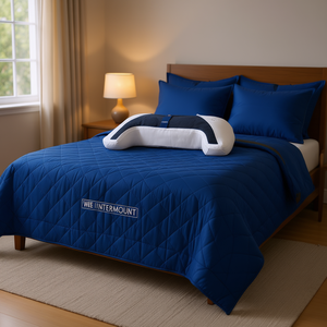 Edredón King Size Cobalt, Acolchado con Diseño de Diamantes, Relleno de Poliéster, para Todas las Estaciones, Uso Doméstico, Estilo Moderno - Product Image 2