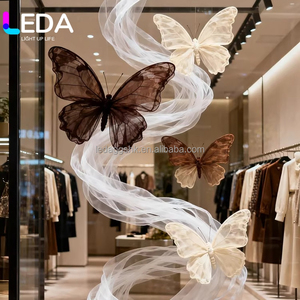 Accessoires de mariage LEDA, papillons artificiels en papier, grandes décorations de fenêtre en forme de papillon géant pour la décoration de mariage - Product Image 4