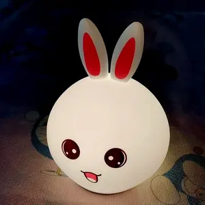 Rabbit Night Light Luminous Decoration Room Bedroom Warm Bedside Girl Gift Children Cute Pat Night Light