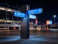 Panneau de signalisation autoportant personnalisé par le fabricant avec éclairage LED en aluminium pour la signalisation routière des hôpitaux et une utilisation extérieure