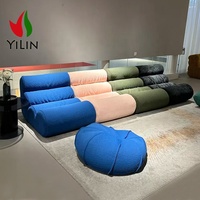 Chaise de loisirs modulaire, confortable et rembourrée en tissu doux, siège de canapé à compression unique pour le salon, l'appartement, les centres commerciaux et les hôtels