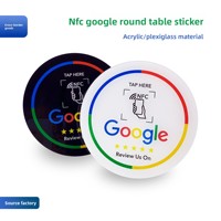 Carte NFC personnalisée pour avis Google, autocollant de table, puce acrylique NTAG213 NTAG215, impression numérique