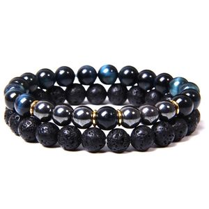 Vente promotionnelle Couple <span class=keywords><strong>Oeil</strong></span> <span class=keywords><strong>de</strong></span> <span class=keywords><strong>Tigre</strong></span> GemstoneStretch Bracelet Charmes <span class=keywords><strong>Hématite</strong></span> 8mm Pierre Protection Guérison Cristal Stretch Perlé - Product Image 5