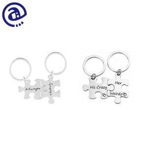 Offre Spéciale <span class=keywords><strong>porte</strong></span>-clés couple en métal avec logo <span class=keywords><strong>personnalisé</strong></span> <span class=keywords><strong>Puzzle</strong></span> créatif en forme de cadeau saint valentin <span class=keywords><strong>porte</strong></span>-clés et mousquetons promotionnels - Product Image 5