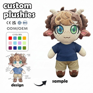 Jouets en peluche personnalisés, poupée personnalisée, garçon mignon aux cornes en bottes, cadeaux sur le thème de l'aventure fantastique, peluches personnalisées de personnages solaires - Product Image 1