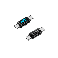 Adaptateur USB C écran d'affichage de puissance LED 140W, 40Gbps PD3.1 testeur de compteur de puissance type-c, avec écran d'affichage numérique adaptateur USB C