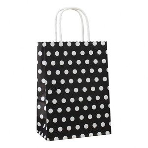Bolsas de Papel Kraft con Asas para Regalos, Diseño de Puntos Pequeños, Ecológicas y Duraderas, con Logotipo Personalizado - Product Image 1