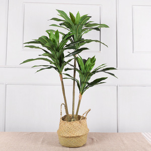 QIHAO Arbre artificiel Ficus en plastique, plante d'intérieur sur pied, décoration hautement réaliste pour la maison et le bureau - Product Image 4