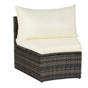Ensemble de mobilier de patio modulable rond 7 pièces, <span class=keywords><strong>table</strong></span> basse demi-lune en rotin tressé et verre, canapé d'extérieur résistant aux intempéries pour jardin - Product Image 5