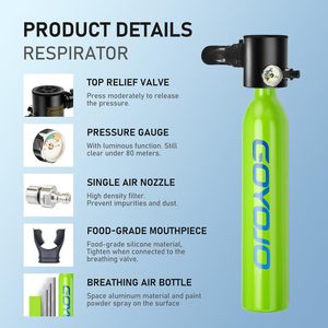 GOYOJO 05L Bouteille de plongée portable Air Buddy Mini équipement de plongée Système de respiration sous-marine pour 6 à 10 minutes Cylindre d'oxygène - Product Image 3