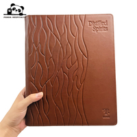 Porte-menu de luxe en cuir véritable, grand format, à feuilles mobiles, avec gaufrage Feux d'artifice, pour menu de commande d'hôtel