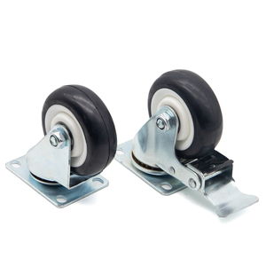 Rueda Giratoria de Goma de <span class=keywords><strong>4</strong></span> Pulgadas con Freno y Luz, Rueda de Carrito de Compras de TPR de 3 Pulgadas, Rueda de Carrito de Mano, Material de Hierro Duradero - Product Image 4