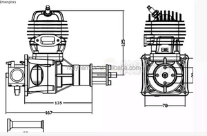 EME 60CCガソリンエンジンガソリンエンジン6.2HP 2ストローク7200RPM点火モジュール付きスパークプラグCM6 RC固定翼飛行機用 - Product Image 6