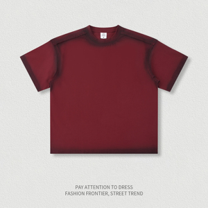 Camisetas de Manga Corta para Hombre, Estilo Vintage Americano, 250 g/m², Lavado Monkey, Desgastadas, Extra Grandes, al por Mayor - Product Image 5