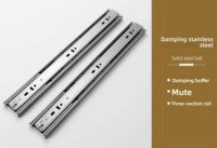 Glissières de tiroir modernes à amortissement – Rails silencieux à 3 sections pour tiroir de clavier de bureau, capacité de charge 31-50 kg