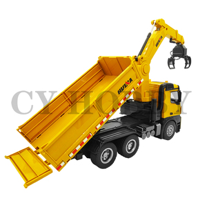 <span class=keywords><strong>HUINA</strong></span> <span class=keywords><strong>1575</strong></span> 575 2,4G 1:14 26CH RC camión volquete de metal juguetes Construcción de control remoto camión RC con agarre de madera - Product Image 4