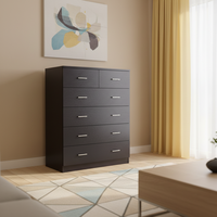 Commode moderne portable en bois et acier inoxydable à 4 tiroirs, meuble de rangement sur pied pour salon