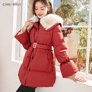 <span class=keywords><strong>Abrigo</strong></span> de plumón de ganso para mujer al por mayor de fábrica con cinturón de chaqueta Rea para invierno al aire libre - Product Image 1