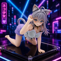 Figurine de chat en PVC personnalisée, jouet d'art anime de collection, statue de personnage accroupie, fabricant OEM ODM