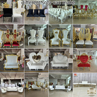 Meilleur vendeur LEDA Canapé de scène de mariage blanc à deux places Design contemporain Mariée et marié Double cuir PU imitation pour hôtels