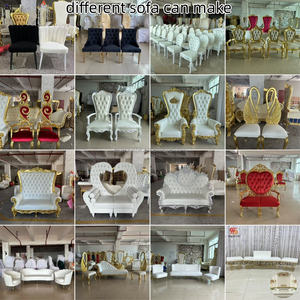 Meilleur vendeur LEDA Canapé de scène de mariage blanc à deux places Design contemporain Mariée et marié Double cuir PU imitation pour hôtels - Product Image 4