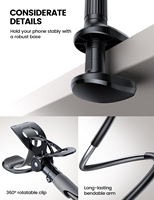 Support de téléphone Lamicall LS05 en métal rigide avec bras flexible, support de téléphone pour lit et bureau, pince de fixation anti-affaissement - Promotion