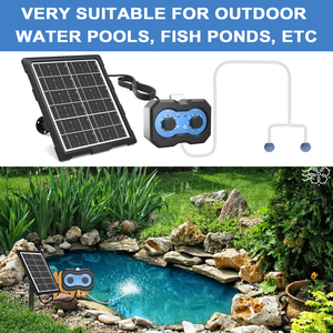 Small Pond Oxygenator Solar Air Pump Two Modes Operation Adjustable <b>Bubble</b> Pump Timer Control Fish Tank Aeration System - Product Image 2