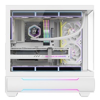 Gabinete de PC ATX de Torre Completa Blanco, Superventas, con 3 Ventiladores ARGB y Paneles Laterales con Puerto Tipo-C, Gabinete de Acero para Juegos