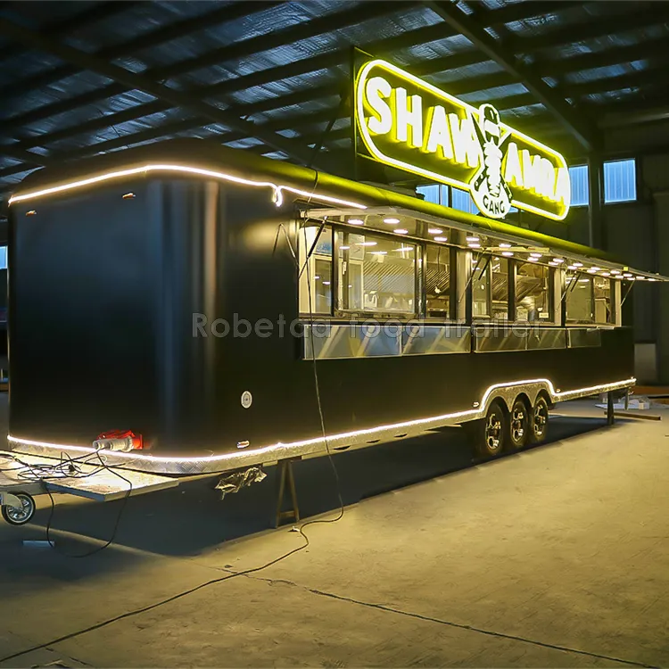 Robetaa Popular Custom large food trailers fully equipped mobile food truck with full kitchen coffee shop street food cart