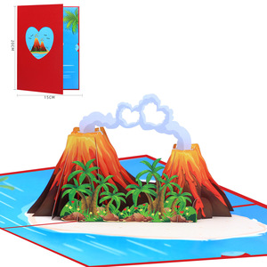 Tarjeta de Felicitación Romántica 3D con Forma de Volcán para el Día de San Valentín, Interesante Tarjeta de Mensaje de Bendición 3D Pop-up para Aniversario - Product Image 5