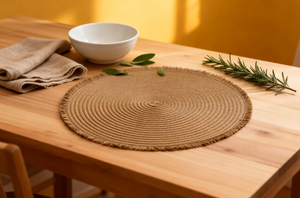 จัดส่งฟรีแผ่นรองจานกลมผ้าทอขายส่งแผ่นรองจานกลมสำหรับเสิร์ฟอาหารร้านอาหารสมัยใหม่ - Product Image 4