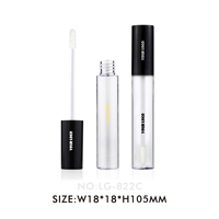 Botella Transparente de 10 ml con Tapa Negra, Botella Cilíndrica Transparente para Color de Labios, Tubo Redondo para Color de Labios, Material de Envase Cosmético