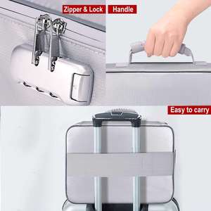 OEM Portable Multi-Layer Fireproof Document Organizer Bag Waterproof Office & Home Lock Certificate Holder - Product Image 5