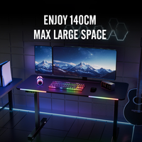 Bureau de jeu ergonomique intelligent électrique réglable confortable en gros, table d'ordinateur RGB pour PC