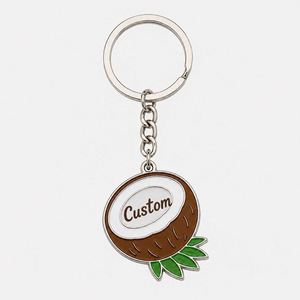 Porte-clés en métal personnalisé de haute qualité en forme de noix de coco, souvenir de fête sur la plage, cadeau de voyage le long de la côte - Product Image 3