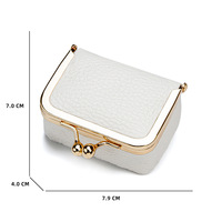 Boîte à bijoux de luxe en cuir PU rectangulaire portable, nouvelle, avec logo personnalisé en gros, pour le rangement et l'emballage de mariage
